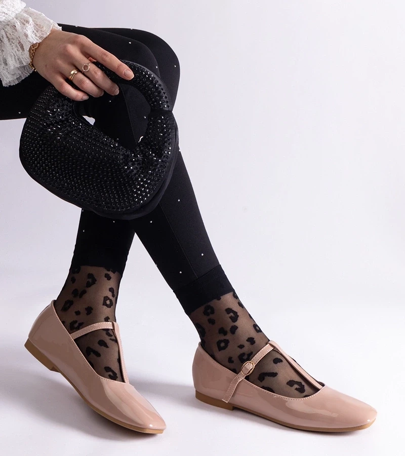 Gemre Balerini lăcuiți bej cu bareta Marseille