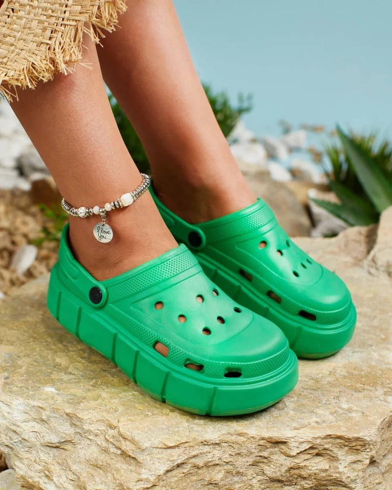 Resti Royalfashion Dark green women&#039;s rubber flip-flops Kooranza