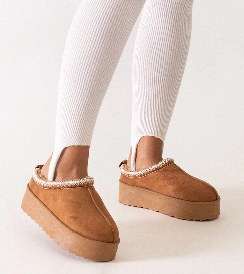 D/CEO Black slippers with fur insulated Valle
