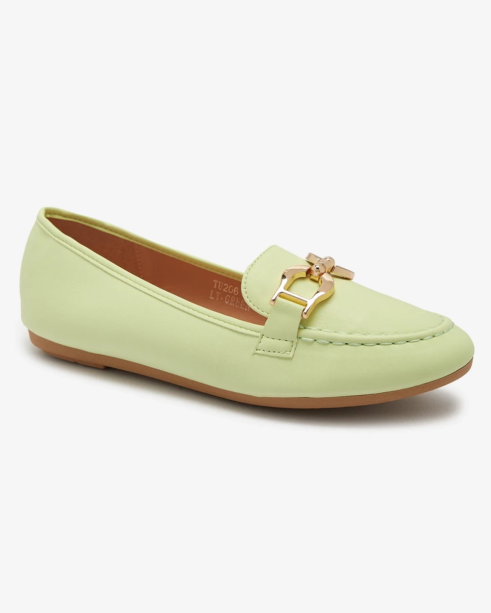 Resti Green eco-leather women&#039;s moccasins with embellishment Wiwet-Footwear