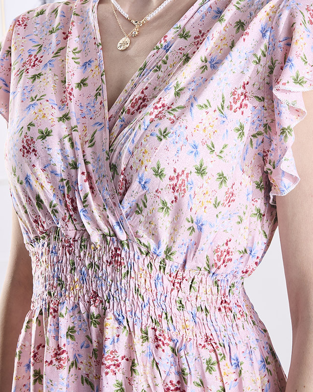 Resti Pink women's floral midi dress - Clothing