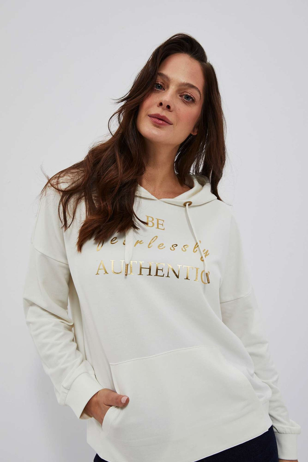 Hoodie with decorative lettering