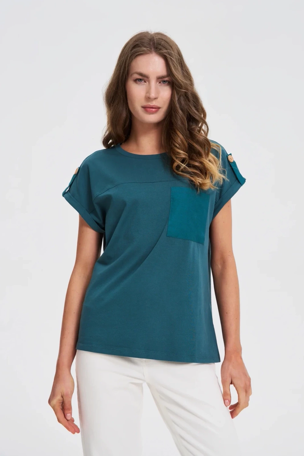 Marisse Dark Green T-Shirt With Pocket