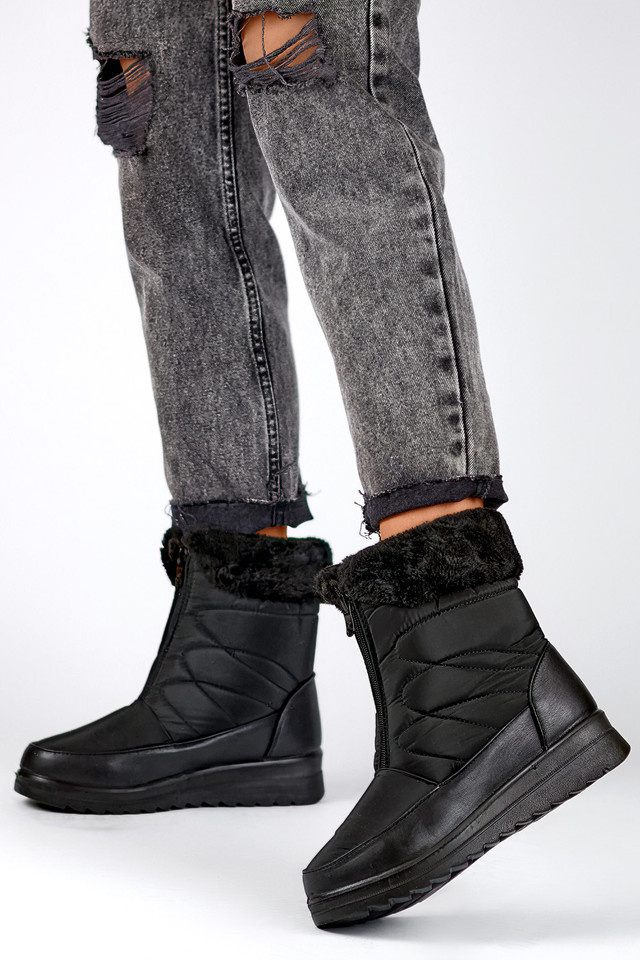 primohurt Czarne śniegowce na rzep buty ocieplane na zimę