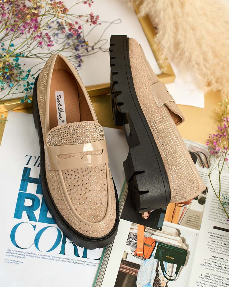 Resti Women&#039;s moccasins with zircons Shineshine