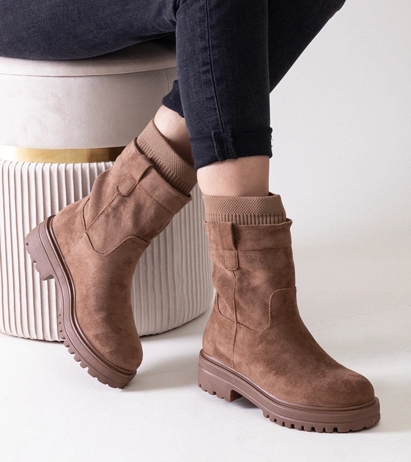 Gemre Botine maro cu șosete Ralia.