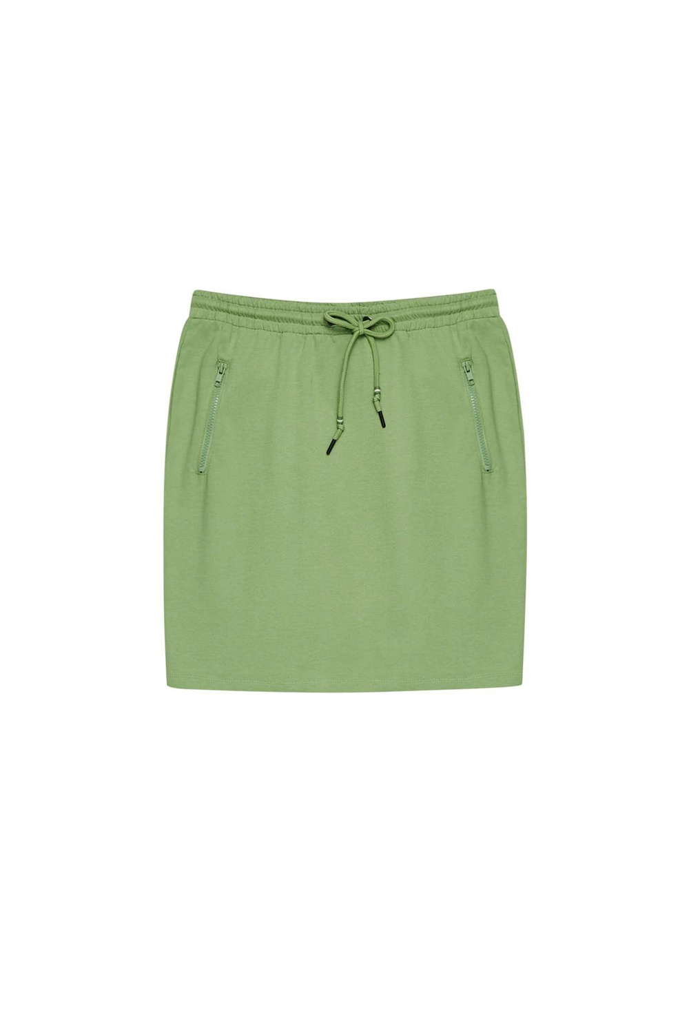 Plain skirt with pockets - green