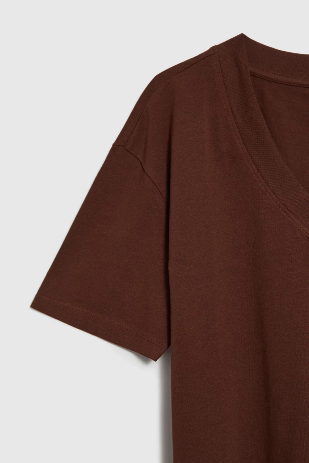 Marisse Brown V-Neck T-Shirt
