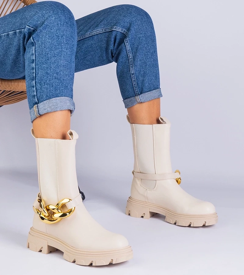 marka niezdefiniowana Black cowboy boots on the block heel Abigail