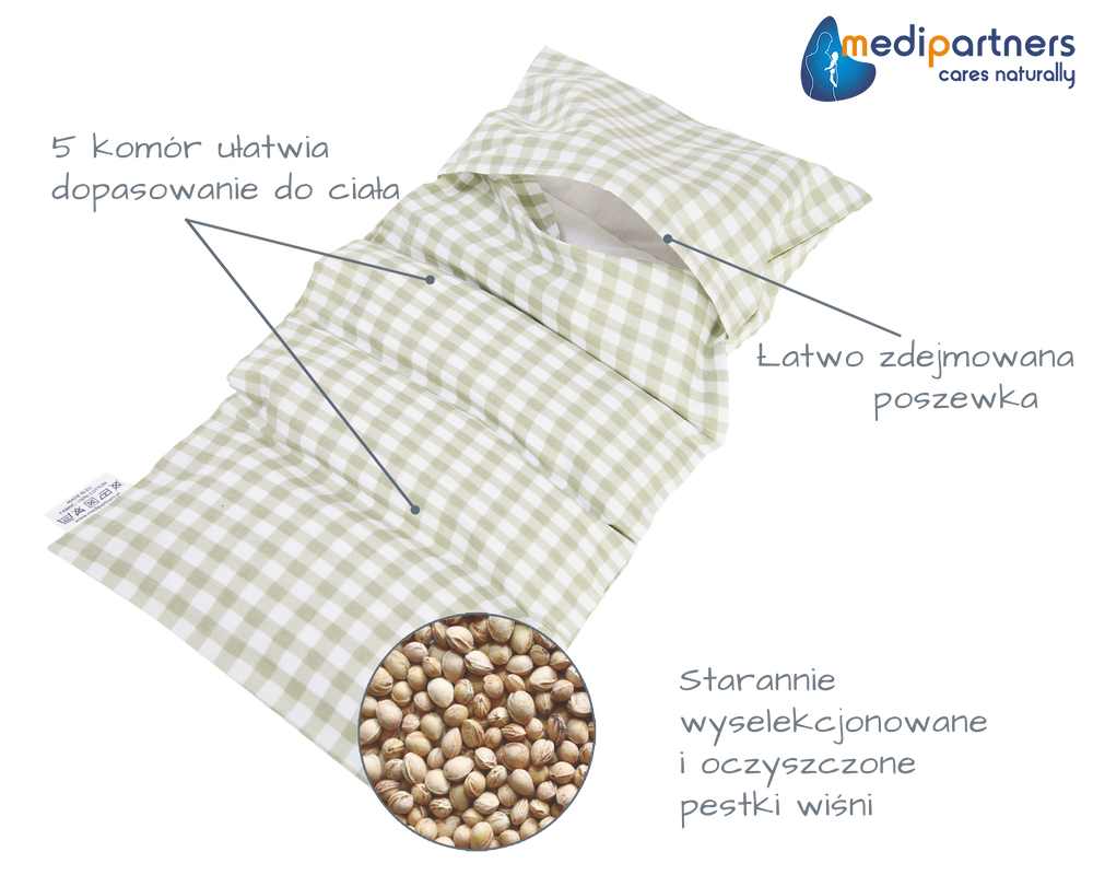 Medi Partners Thermophor with cherry seeds, large 20x60 – 5 chambers – Grid