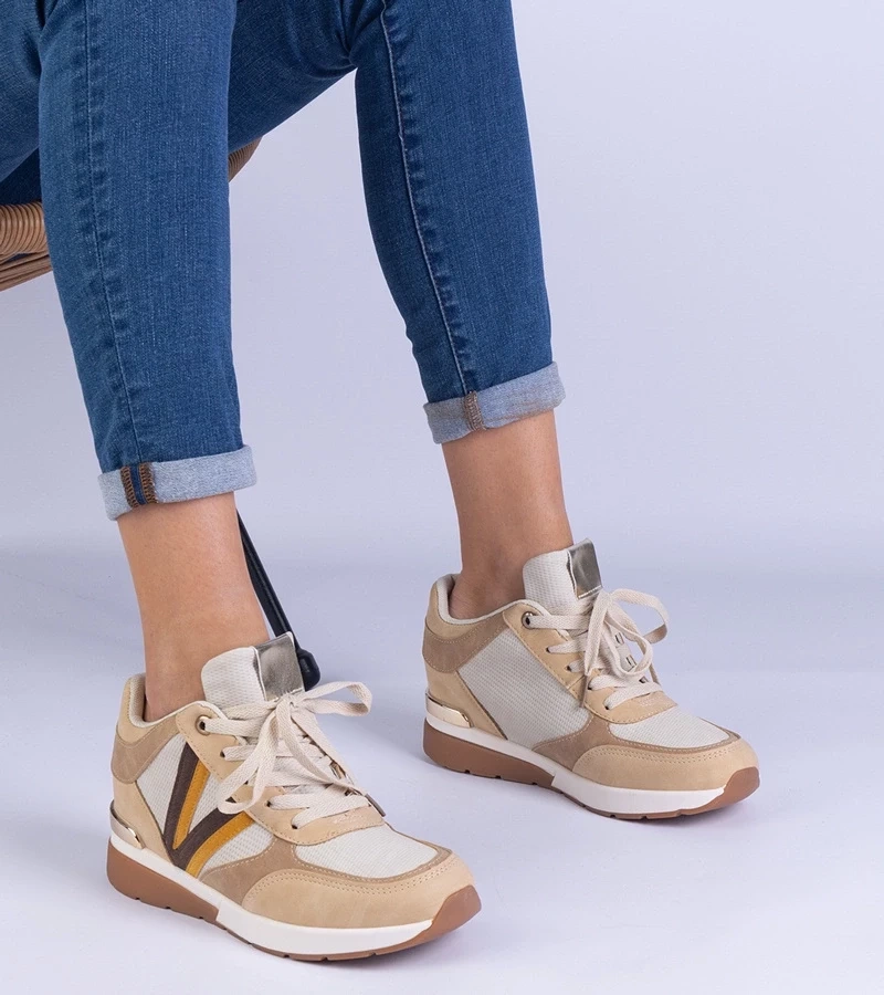 Gemre Adidași maro de damă cu platformă ascunsă Ninella