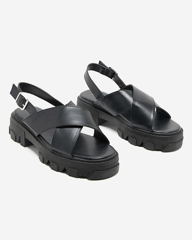 Resti Black women's sandals on a thick sole Denidas - Shoes