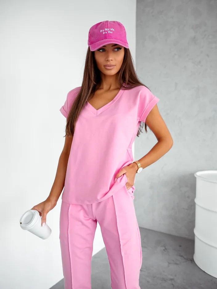 Resti Women's cotton casual set with short sleeves