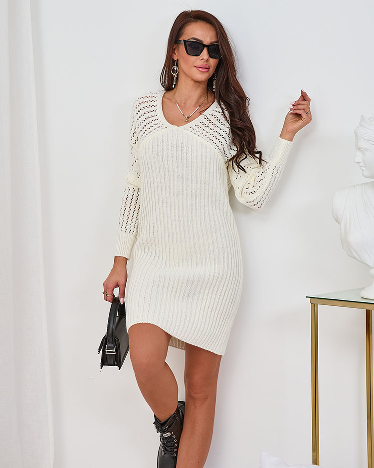Resti Womens sweater dress in ecru
