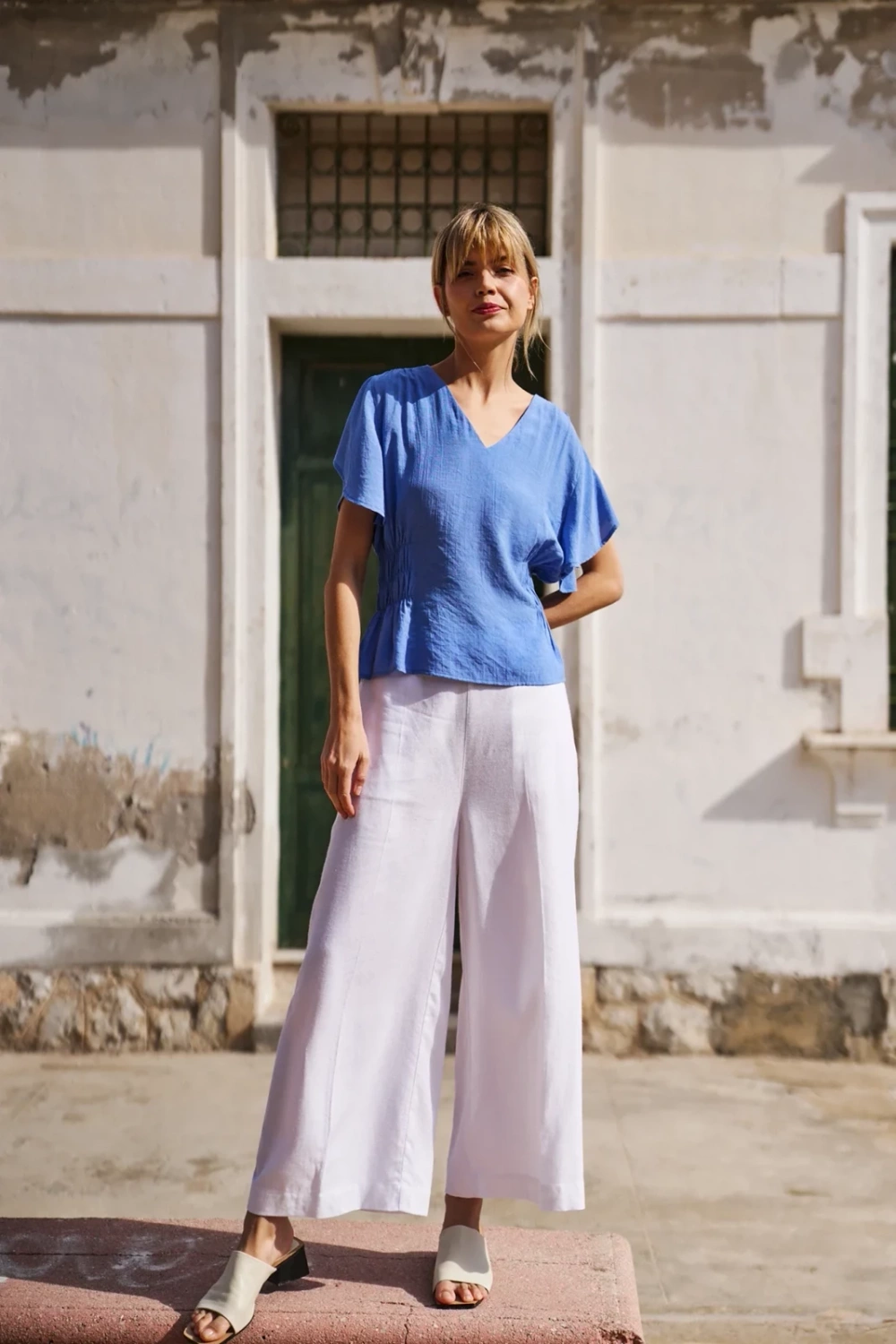 Marisse White Linen Culottes
