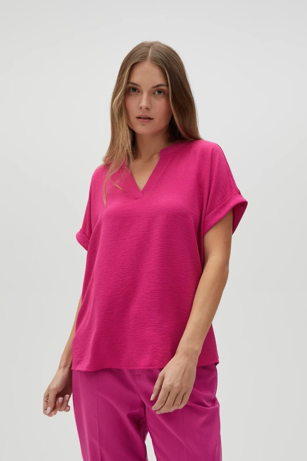 Marisse Women's Shirt L-Ko-4623 Fuchsia