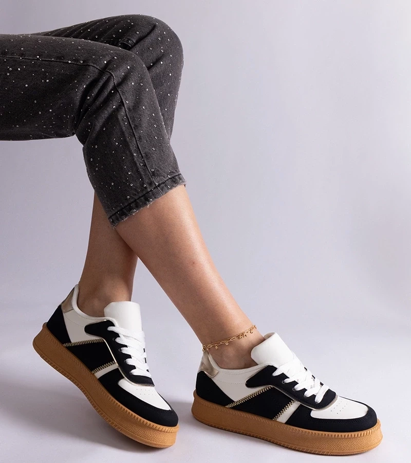 Gemre Adidași negri cu șiret pe platformă Felicita