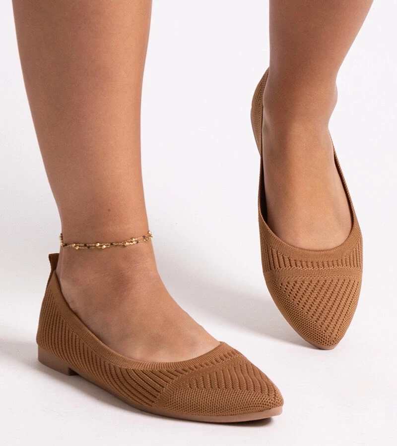 Gemre Balerini caramel din material caramel Wendana