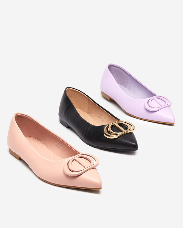 Resti Women&#039;s pink pointed ballerinas with an ornament on the toe Manico - Footwear