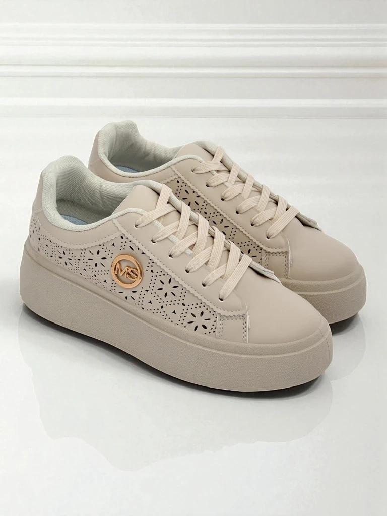 Resti Aurelia Beige Platform Sneakers Eco Leather