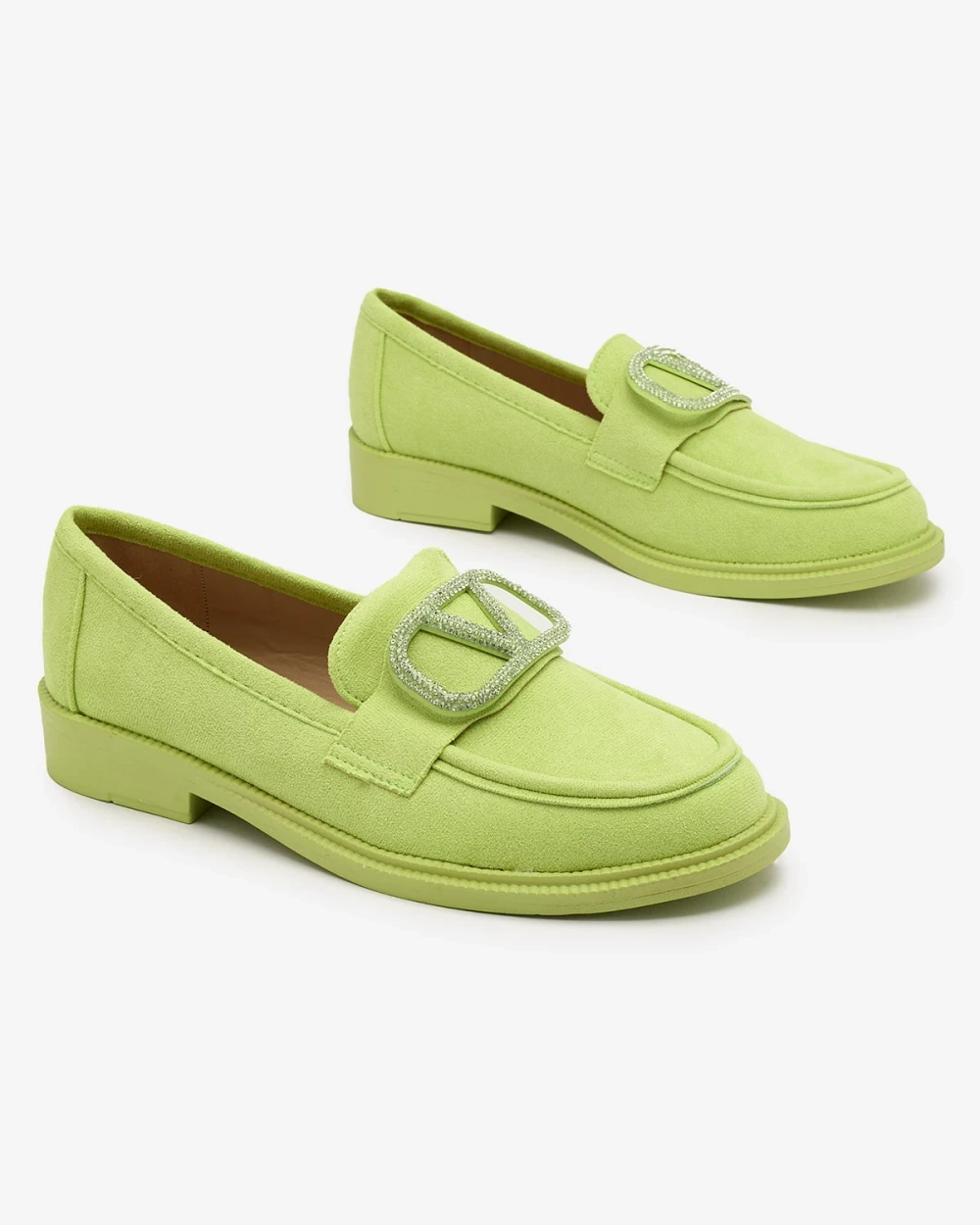 Resti Women&#039;s lime green moccasins with ornament Fogras