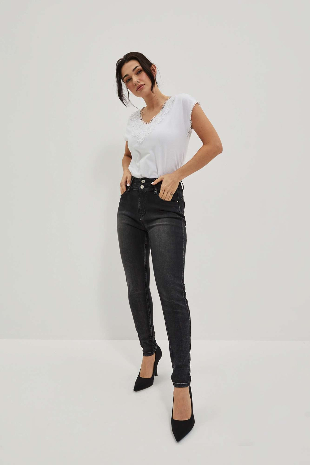 WOMEN'S JEANS L-JE-4021 GRAPHITE