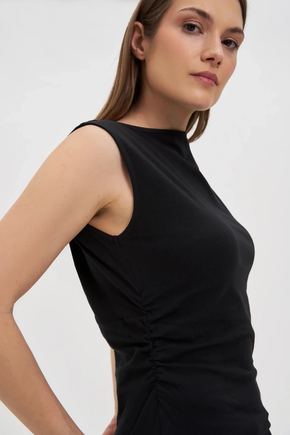 Marisse Plain Black Top