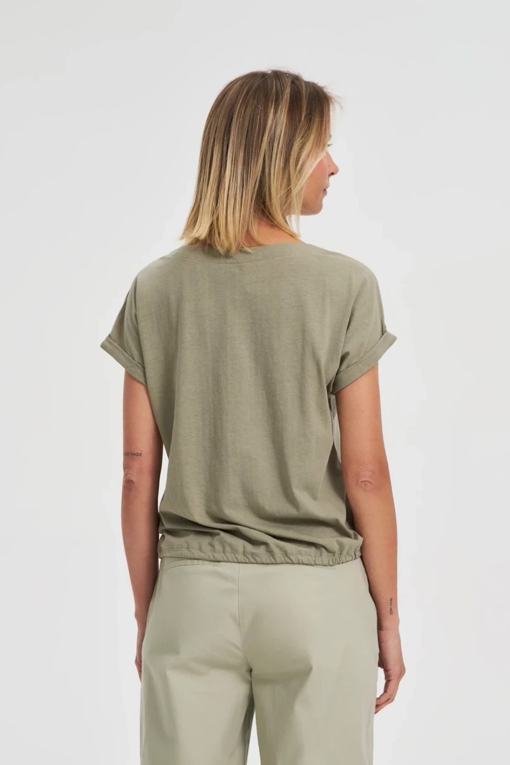 Marisse Cotton Blouse With Olive Print