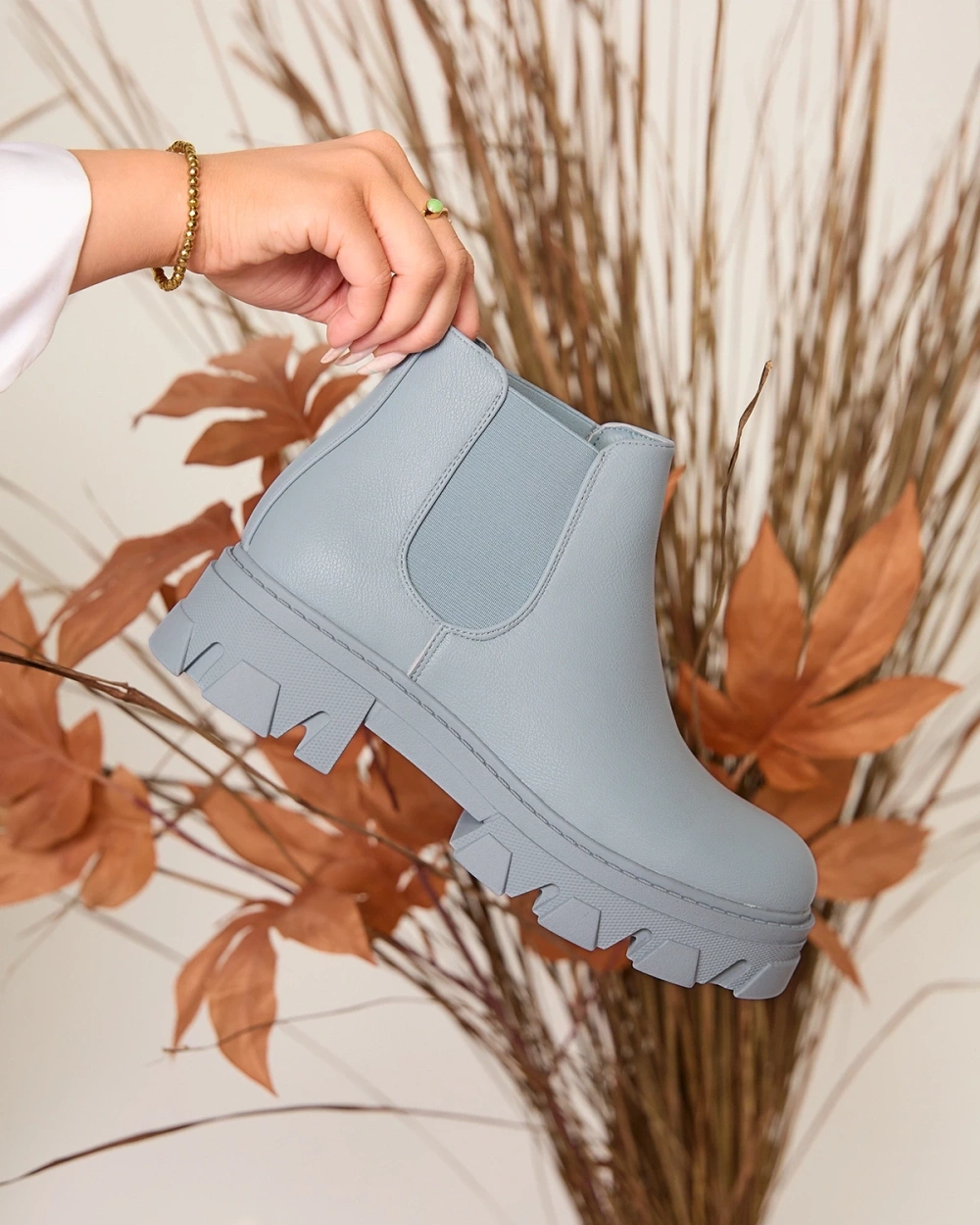 Resti Women&#039;s flat heeled boots in blue Alussady