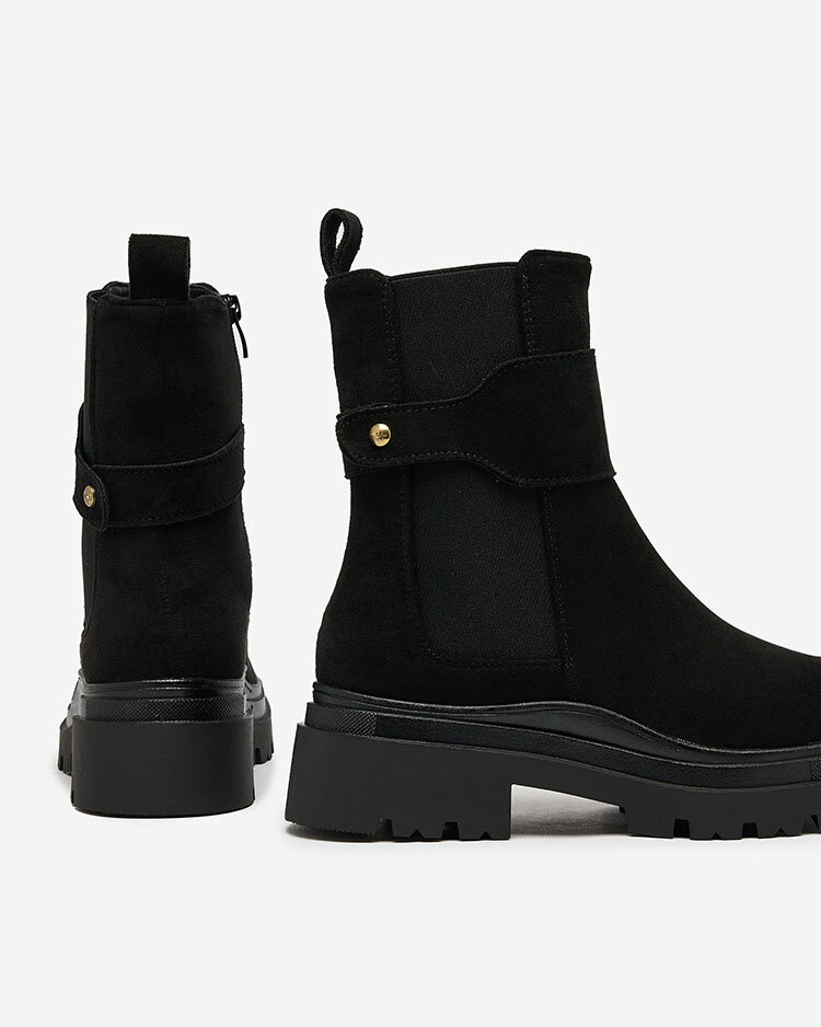 Resti Black women&#039;s boots with decorative strap Doasa