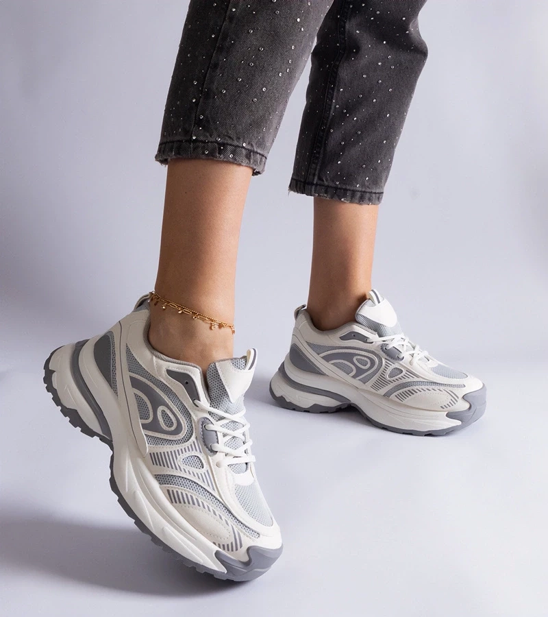 Gemre Pantofi sport gri pentru femei Limon