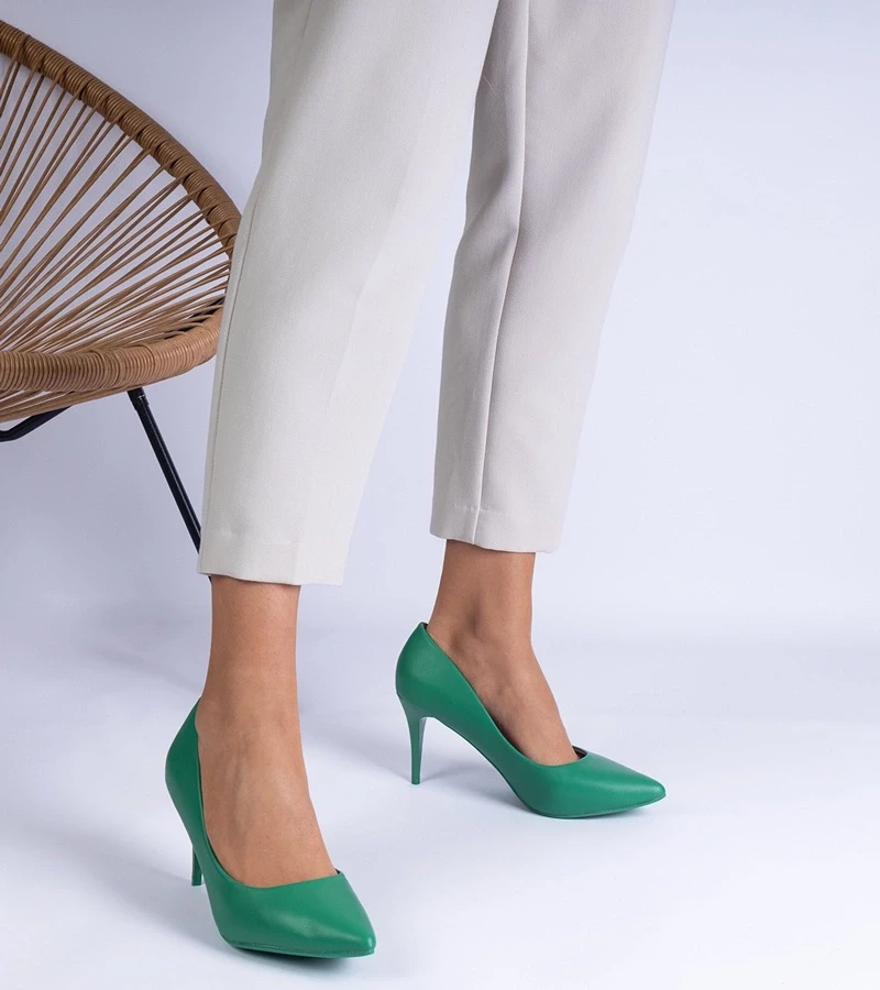 Gemre Pantofi clasici verzi din piele ecologică Mikolada