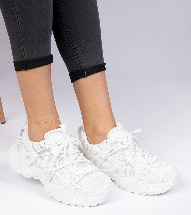 Gemre Adidași albi la modă cu talpă masivă Lukaro