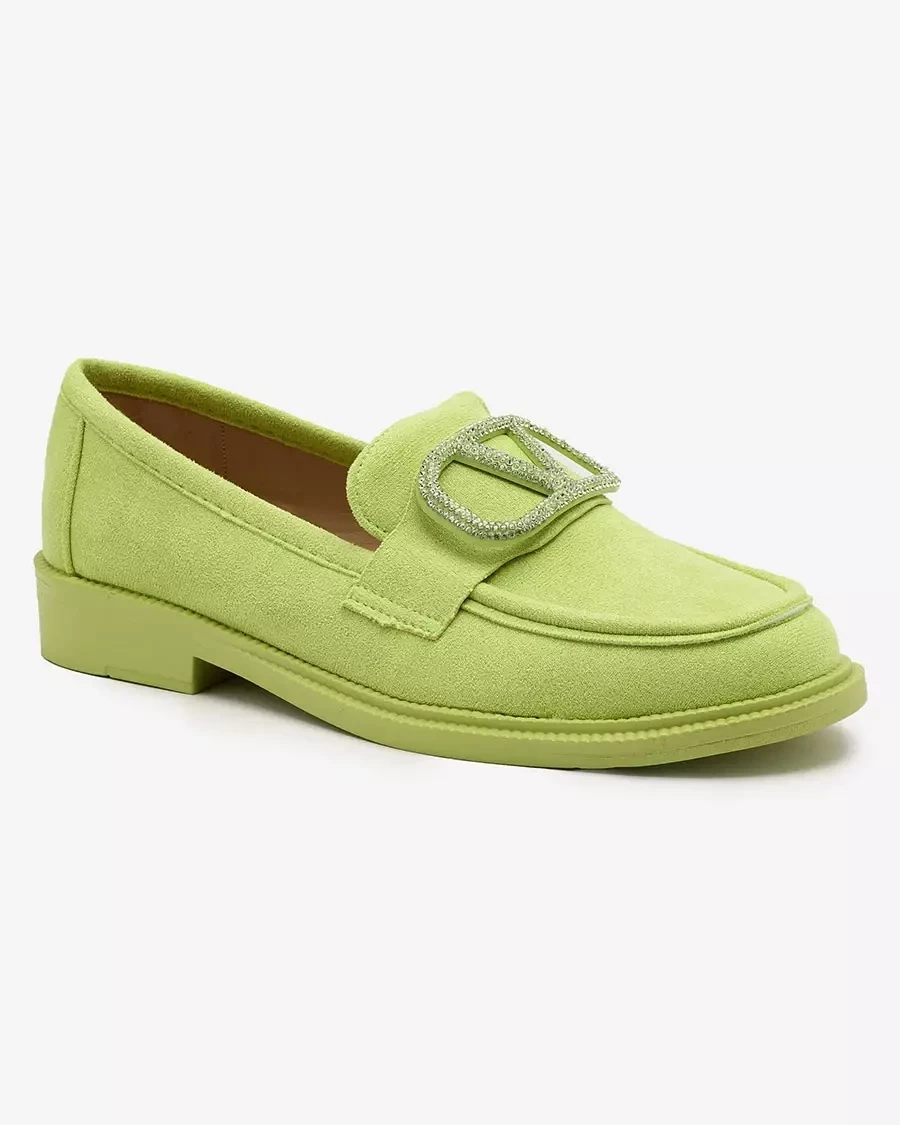 Resti Women&#039;s lime green moccasins with ornament Fogras