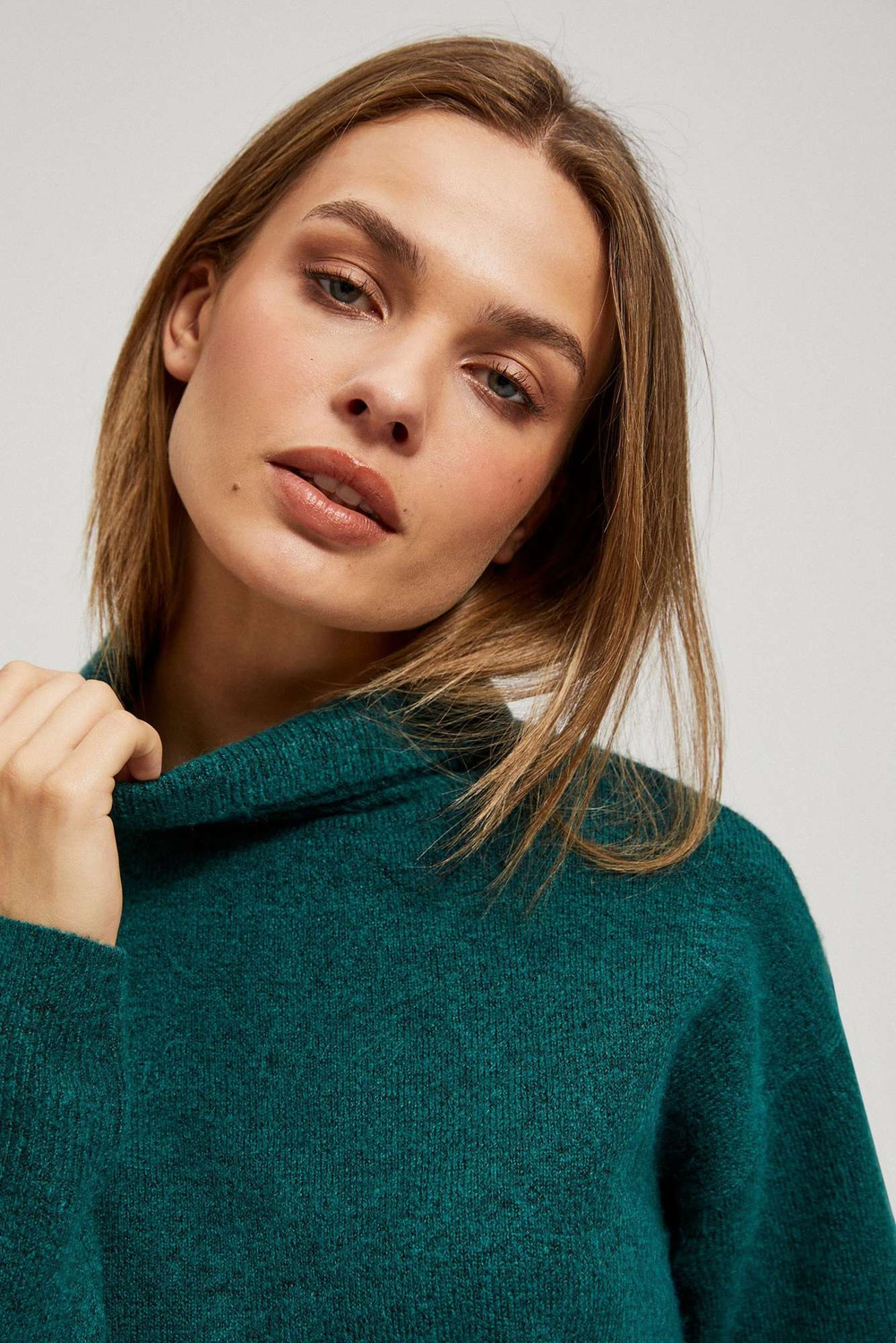 Marisse Green Turtleneck Sweater