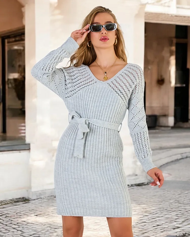Resti Womens sweater dress with binding