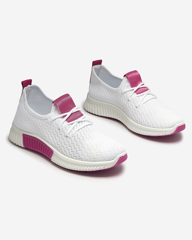 Resti White women&#039;s sports shoes with fuchsia inserts Kedeti - Footwear