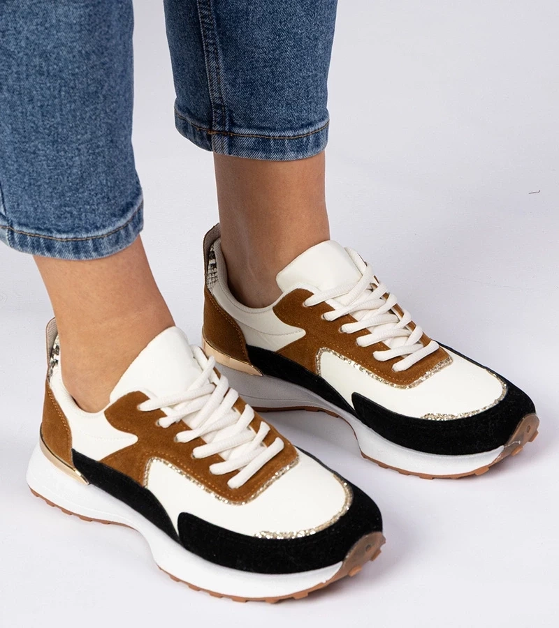 Gemre Adidași damă alb-negru cu sclipici Elizar