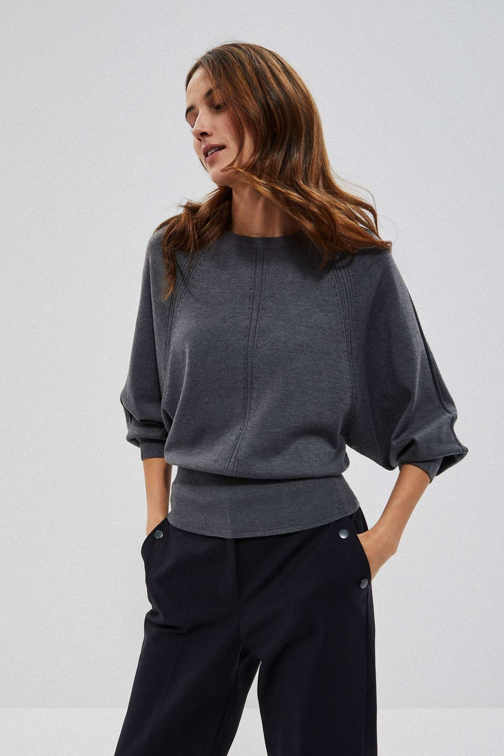 Marisse Bat Sweater Z-Sw-3659 Graphite