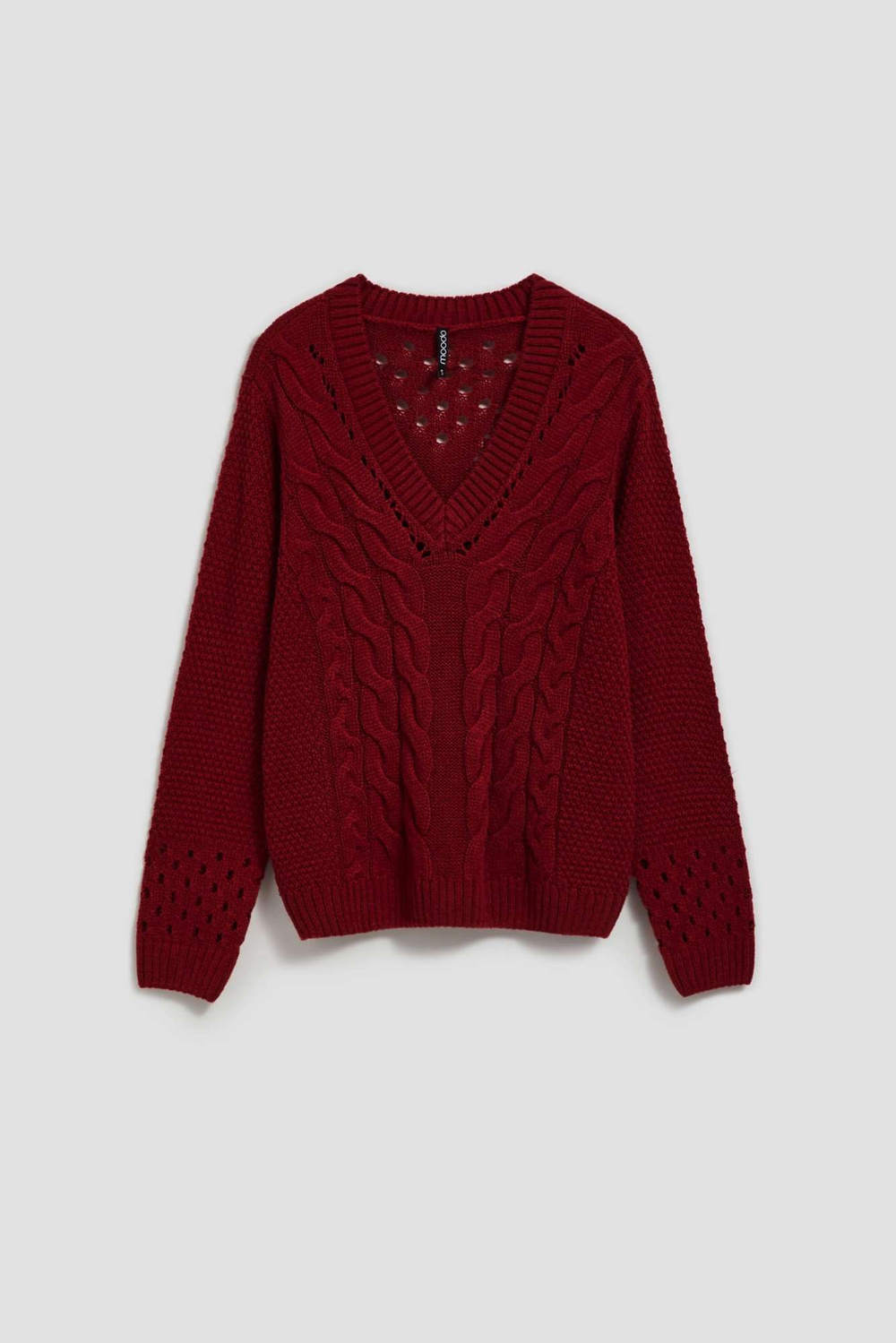 Openwork sleeve sweater