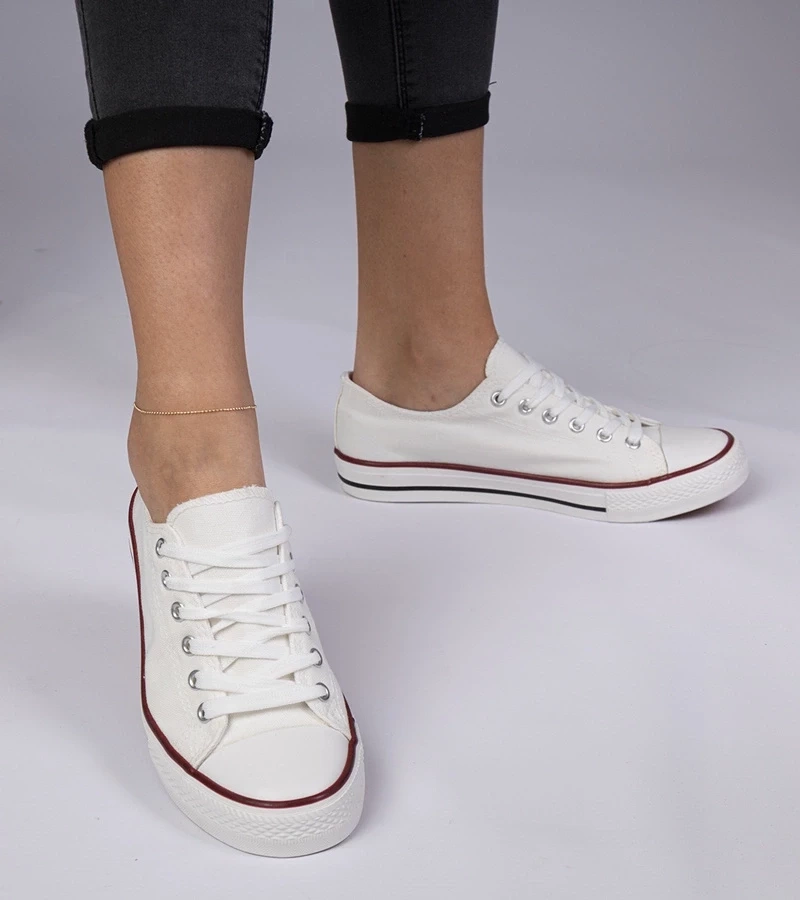 Gemre Pantofi sport clasici albi pentru femei Menfis