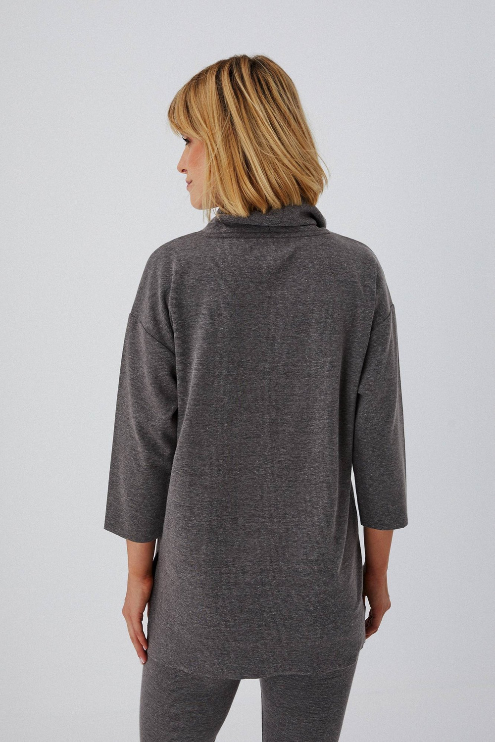 Tricotat tricou turtleneck - grafit