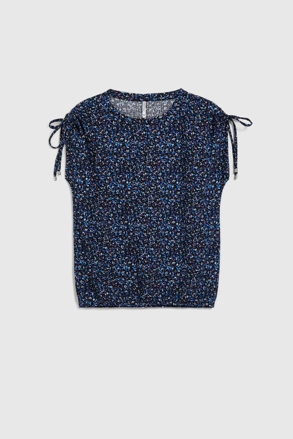 Marisse Patterned Blue Blouse