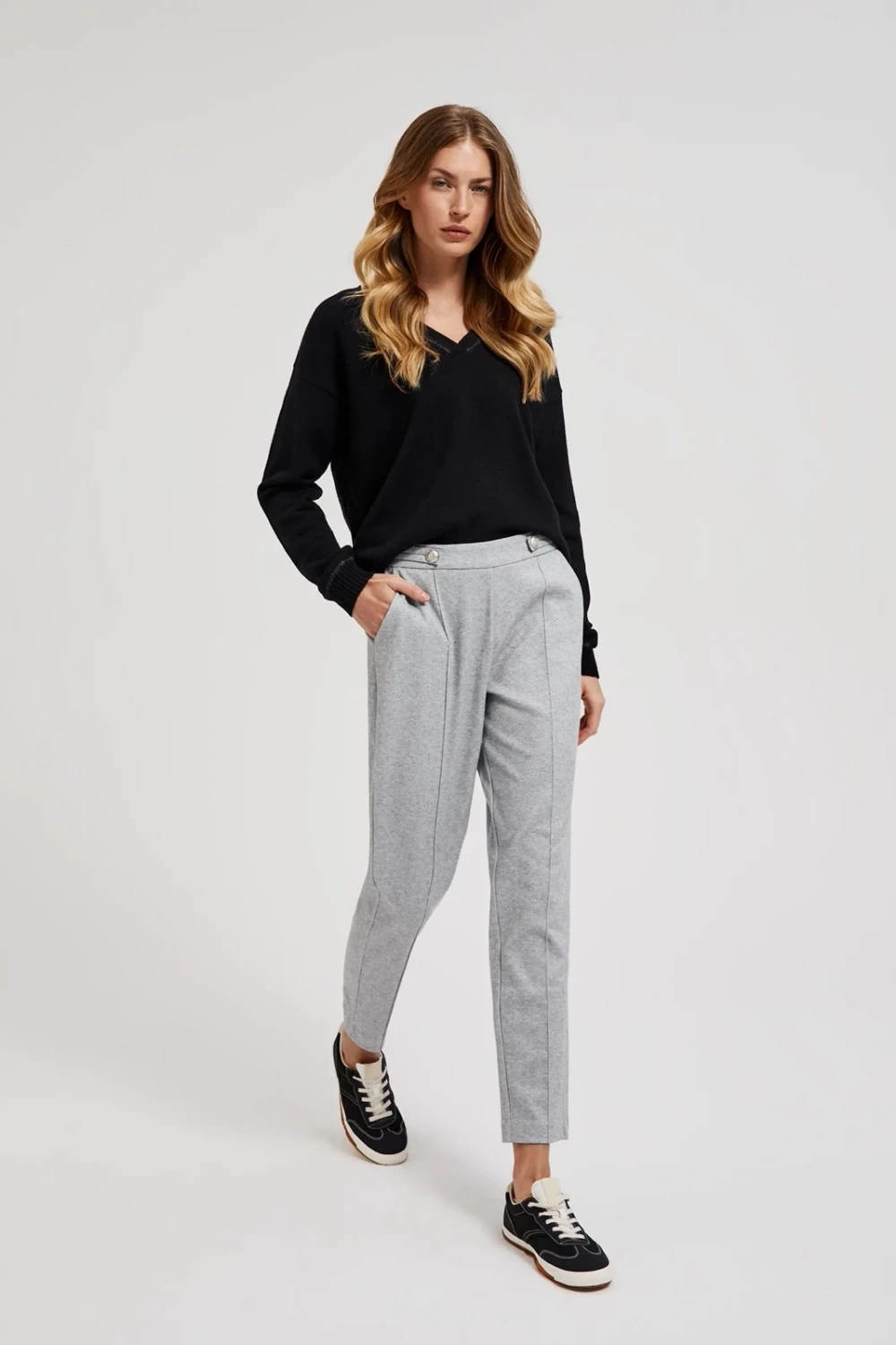 Marisse Women's Trousers Z-Sp-4501 Grey Mel