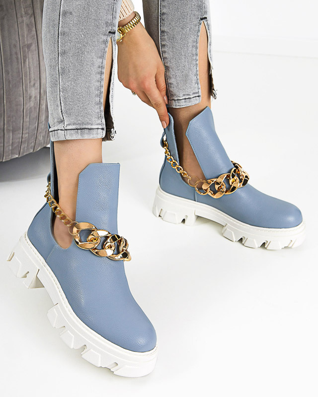 Resti Blue women&#039;s boots with chain Tenkay - Footwear