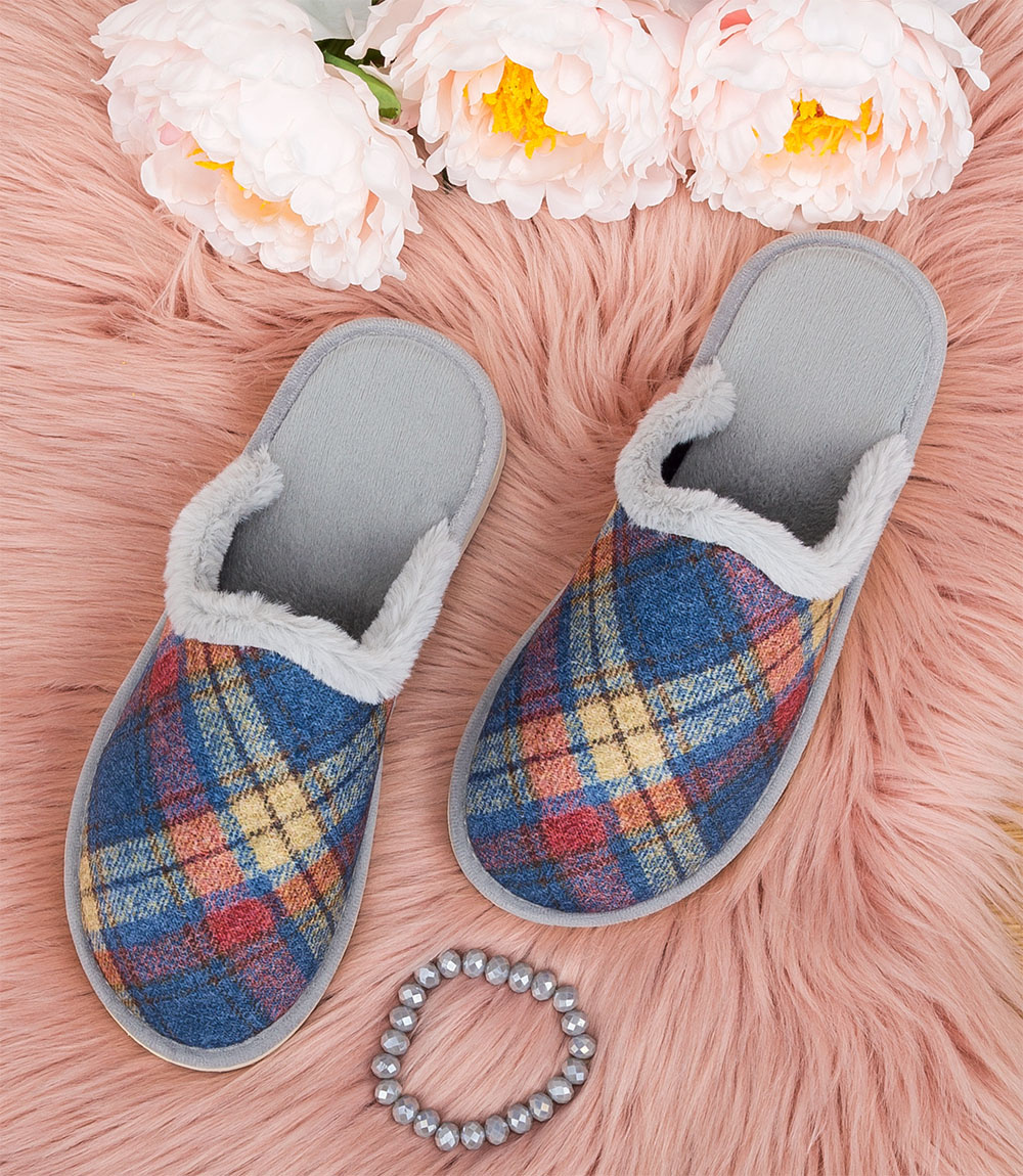 Дамски чехли Natural Style NS-104 синьо-сиви