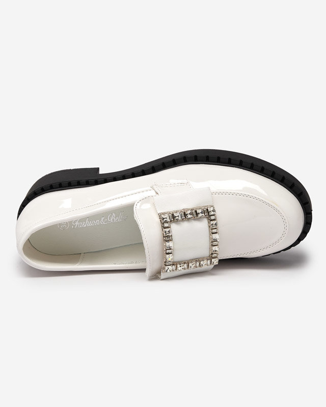Resti Lacquered shoes with a white buckle. Fogim- Footwear