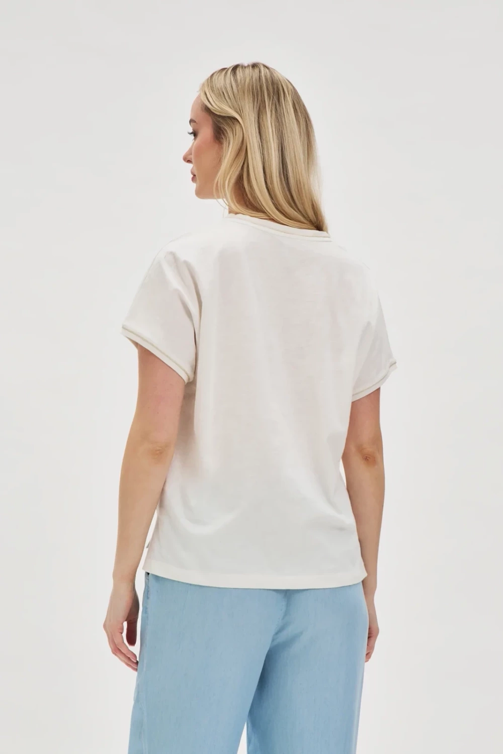 Marisse Women's T-Shirt L-Ts-4693 Off White