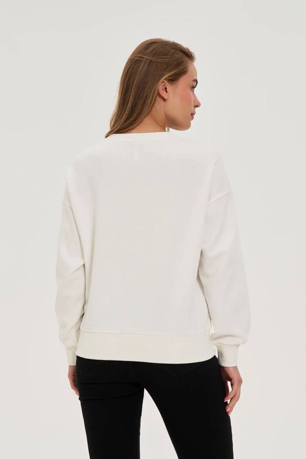 Marisse WOMEN'S SWEATSHIRT Z-BL-4805 OFF WHITE