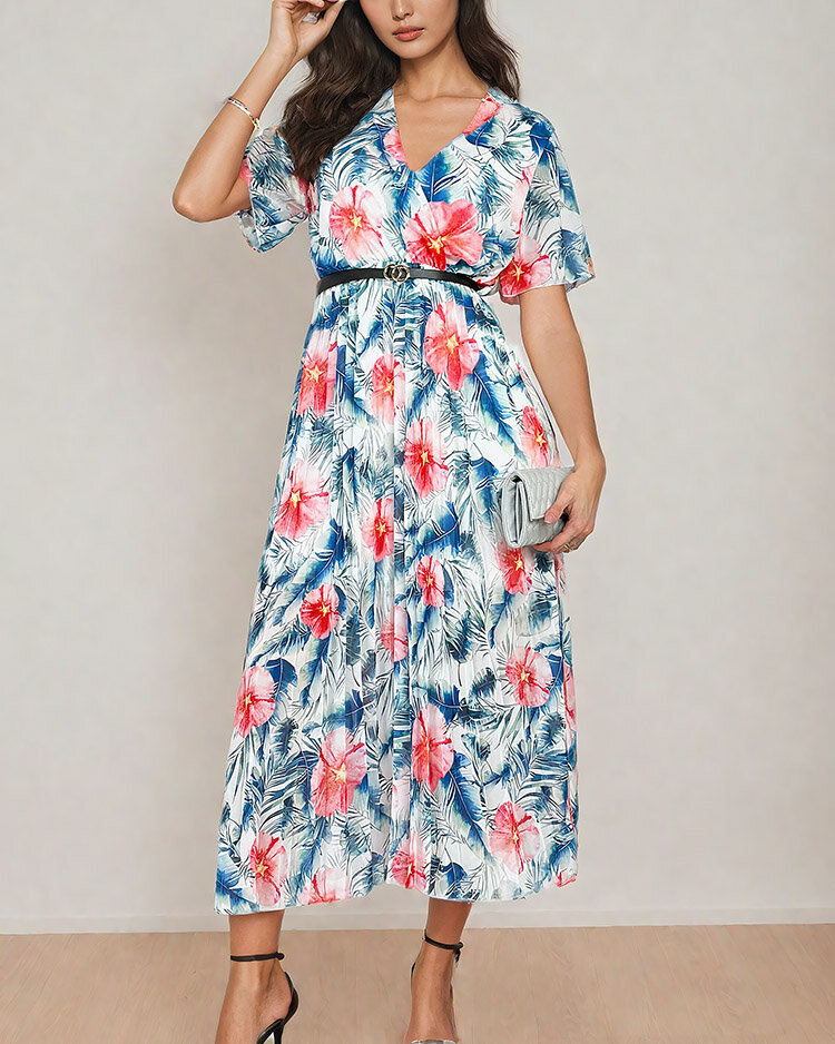 Resti Women's pleated floral midi dress